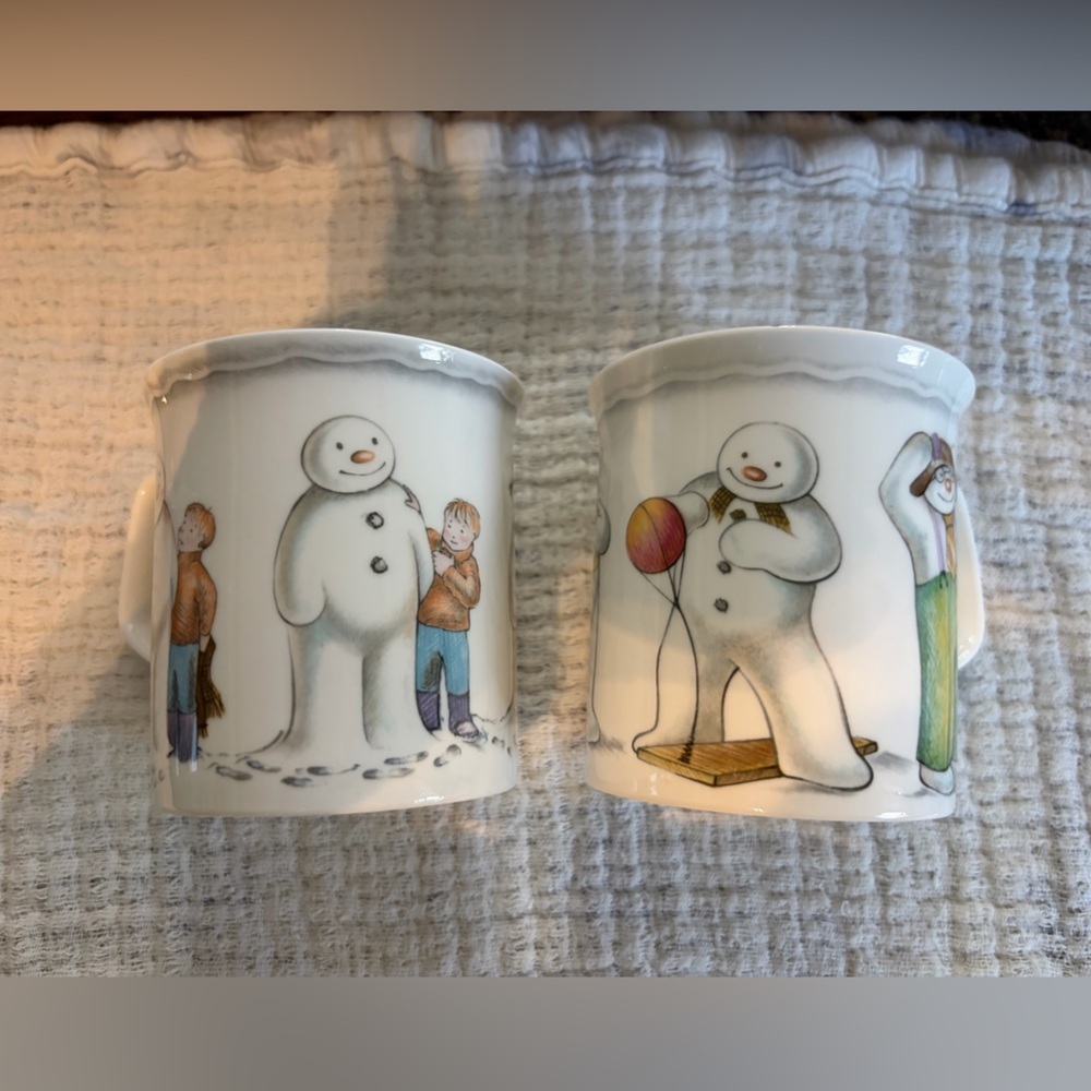 Royal Doulton Snowman Mug Set - White and Orange
